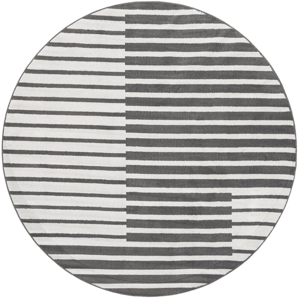 Copenhagen Edge Collection Area Rug -  Vesterbro Round Gray  lifestyle 64