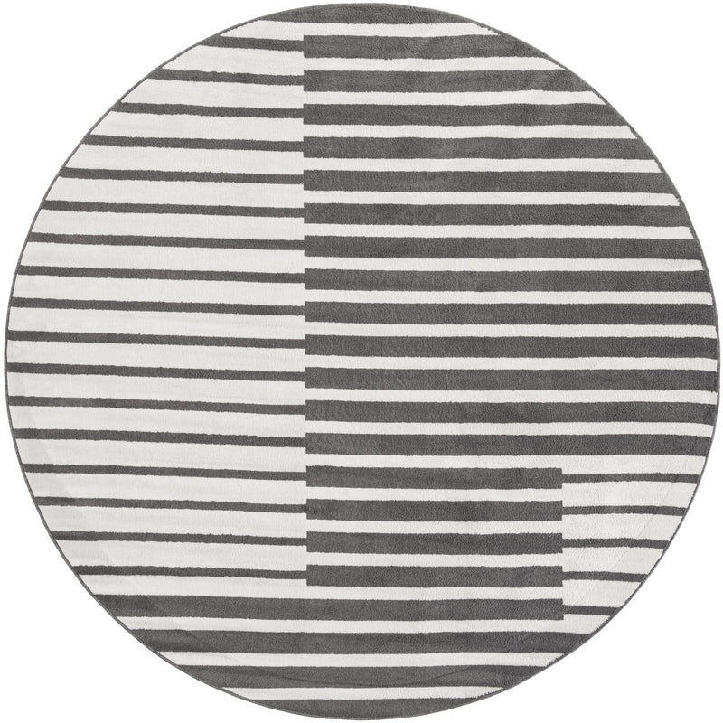 Copenhagen Edge Collection Area Rug -  Vesterbro Round Gray  lifestyle 64