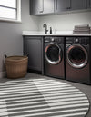 Copenhagen Edge Collection Area Rug -  Vesterbro Round Gray  lifestyle 92