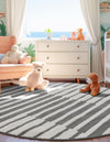 Copenhagen Edge Collection Area Rug -  Vesterbro Round Gray  lifestyle 105