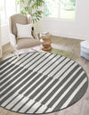 Copenhagen Edge Collection Area Rug -  Vesterbro Round Gray  lifestyle 119