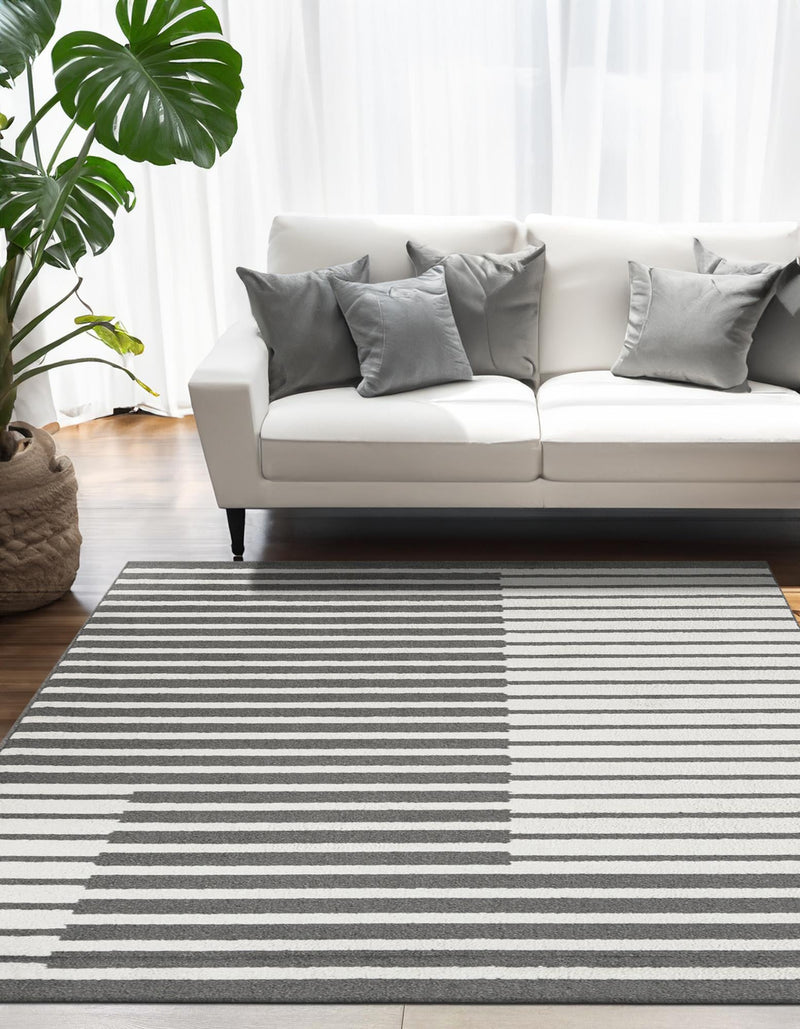Copenhagen Edge Collection Area Rug -  Vesterbro Rectangle Gray  lifestyle 4