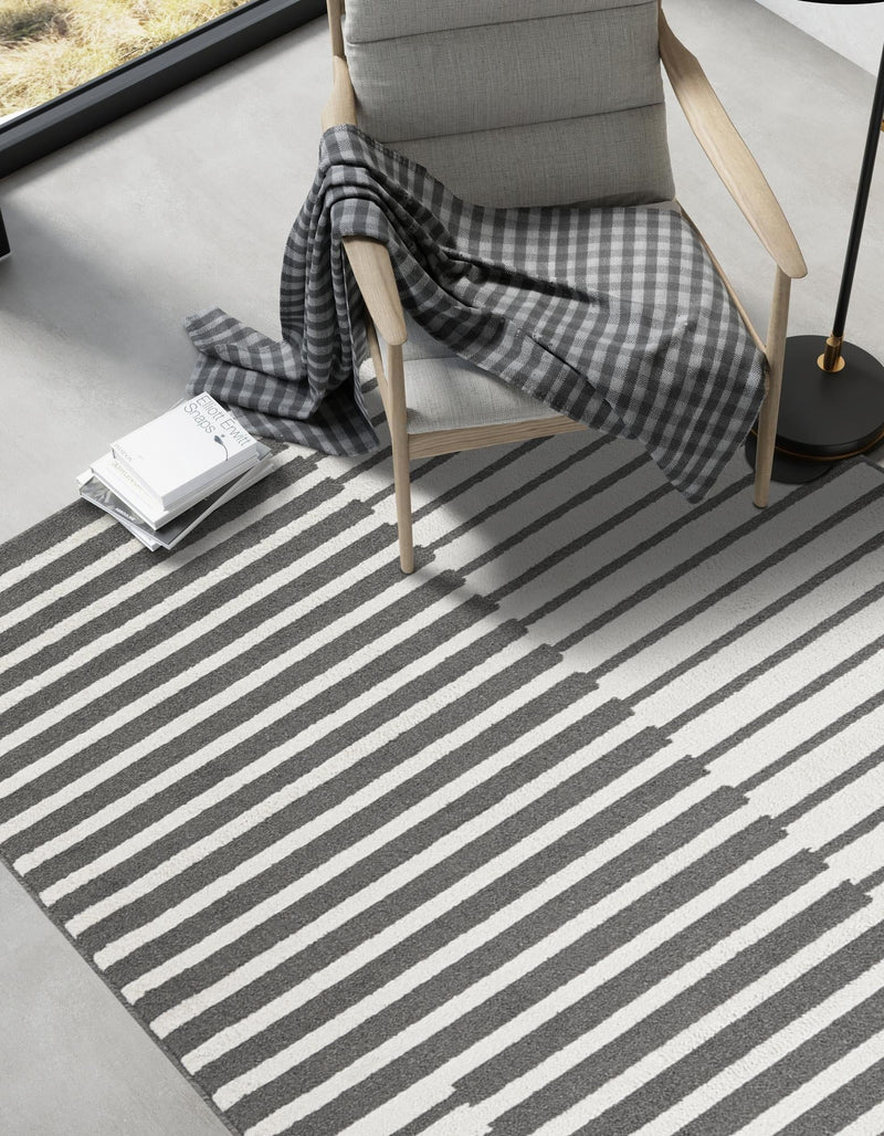 Copenhagen Edge Collection Area Rug -  Vesterbro Rectangle Gray  lifestyle 13