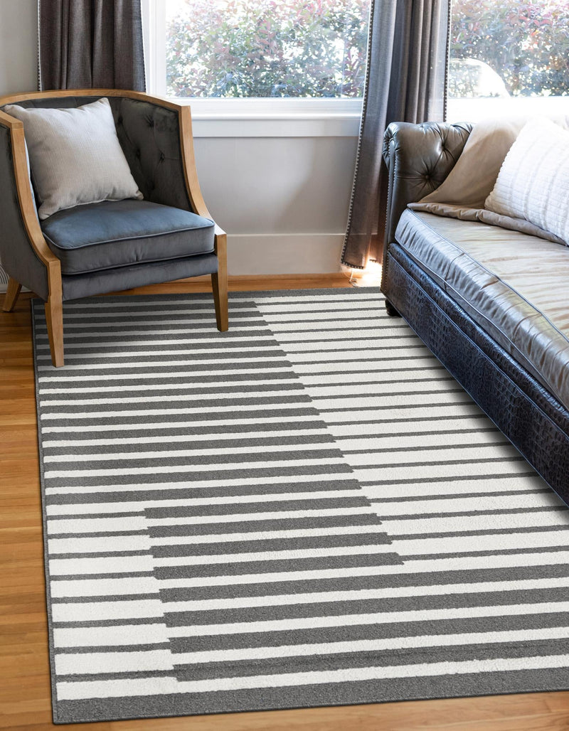 Copenhagen Edge Collection Area Rug -  Vesterbro Rectangle Gray  lifestyle 16