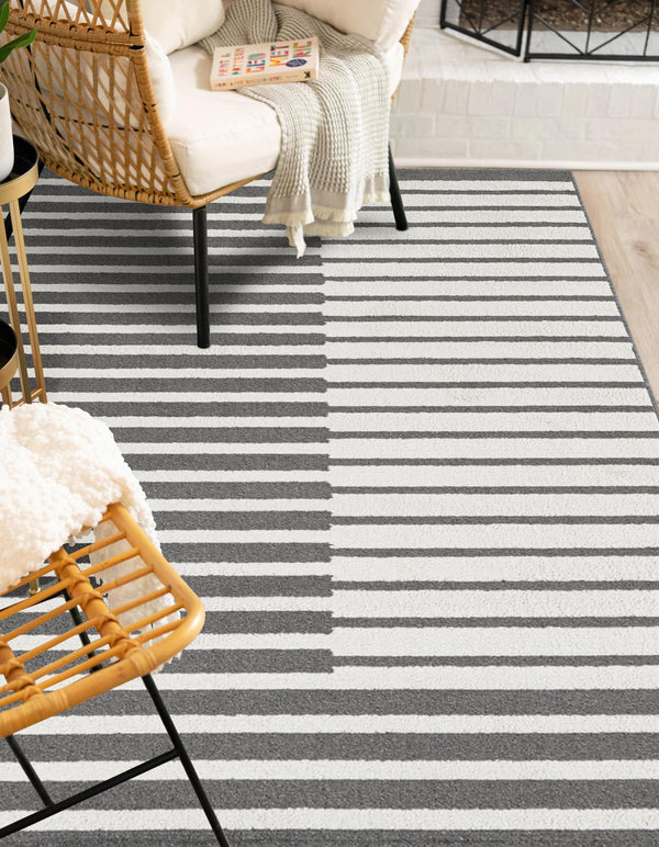 Copenhagen Edge Collection Area Rug -  Vesterbro Rectangle Gray  lifestyle 28