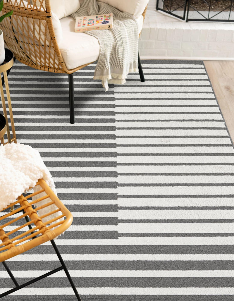 Copenhagen Edge Collection Area Rug -  Vesterbro Rectangle Gray  lifestyle 28