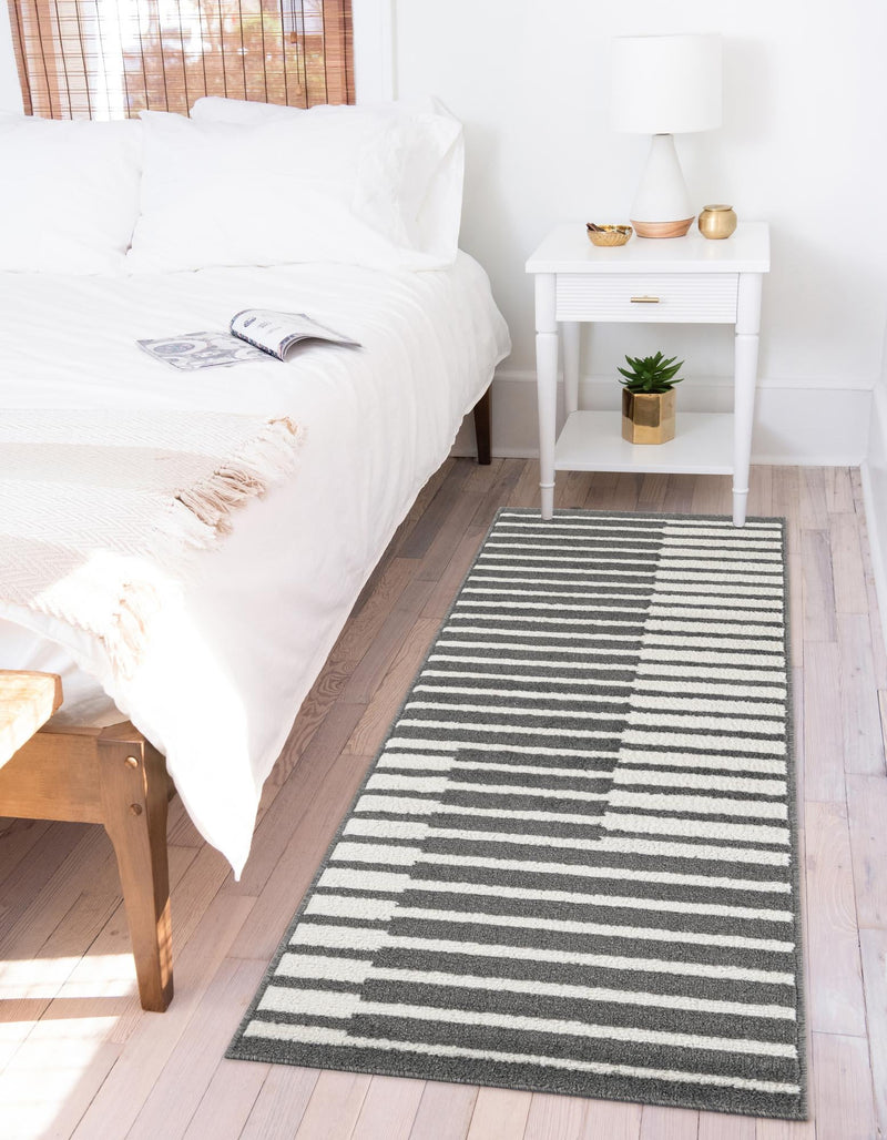 Copenhagen Edge Collection Area Rug -  Vesterbro Runner Gray  lifestyle 80