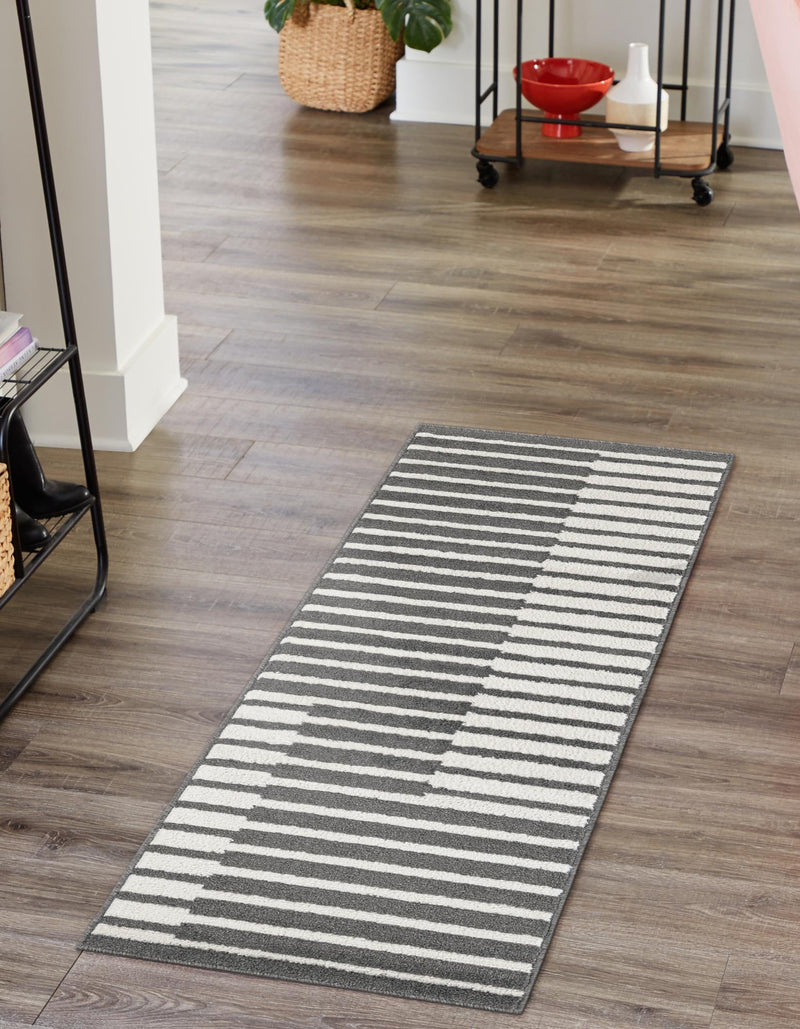Copenhagen Edge Collection Area Rug -  Vesterbro Runner Gray  lifestyle 116