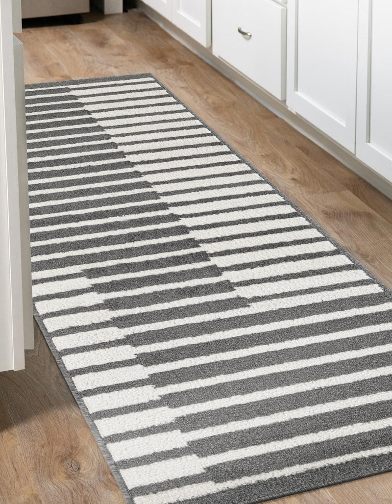 Copenhagen Edge Collection Area Rug -  Vesterbro Runner Gray  lifestyle 134