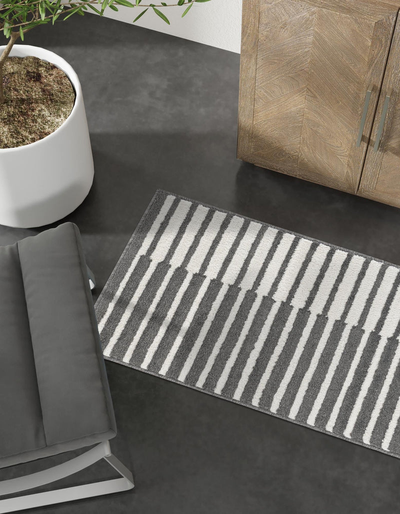 Copenhagen Edge Collection Area Rug -  Vesterbro Runner Gray  lifestyle 152