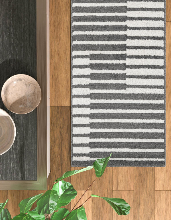 Copenhagen Edge Collection Area Rug -  Vesterbro Runner Gray  lifestyle 154
