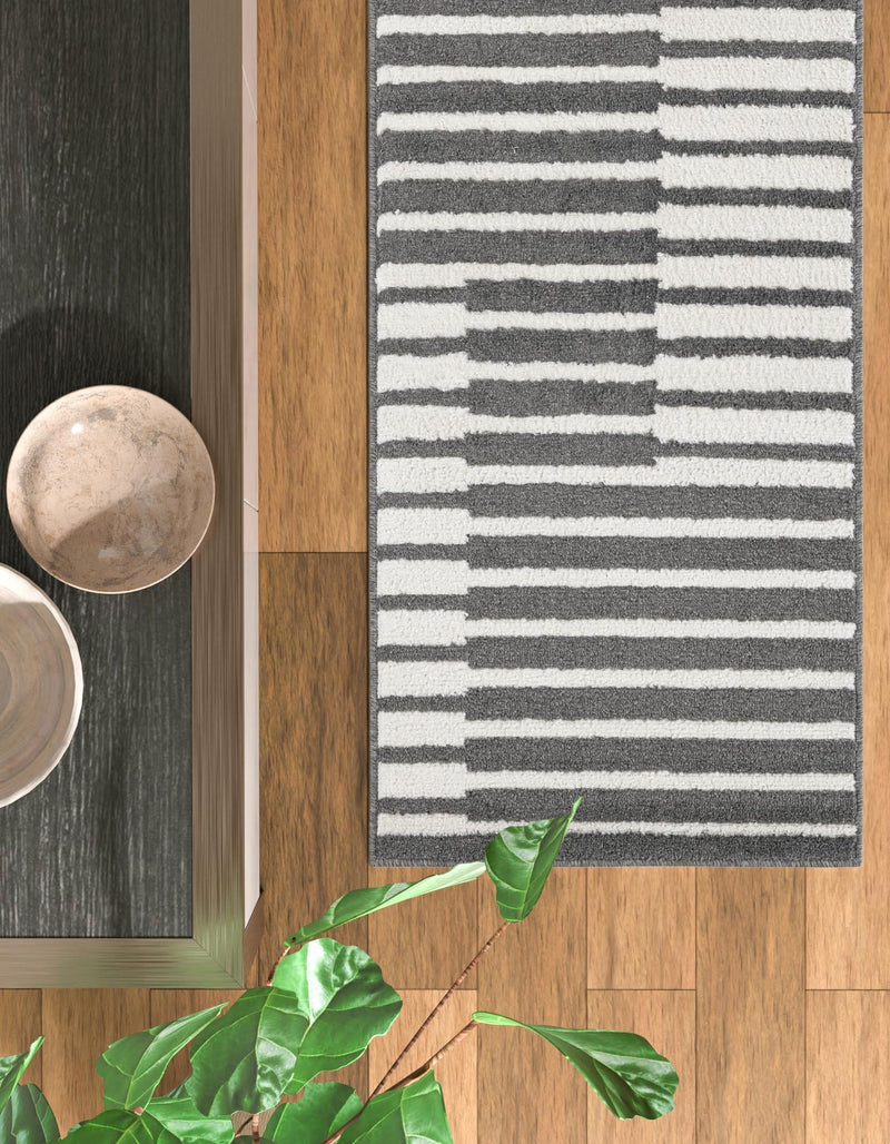 Copenhagen Edge Collection Area Rug -  Vesterbro Runner Gray  lifestyle 154