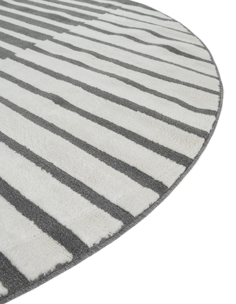 Copenhagen Edge Collection Area Rug -  Vesterbro Round Gray  lifestyle 148