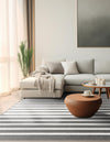 Copenhagen Edge Collection Area Rug -  Vesterbro Square Gray  lifestyle 113