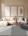 Copenhagen Edge Collection Area Rug -  Vesterbro Square Gray  lifestyle 120