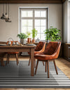 Copenhagen Edge Collection Area Rug -  Vesterbro Square Gray  lifestyle 127