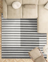 Copenhagen Edge Collection Area Rug -  Vesterbro Square Gray  lifestyle 205