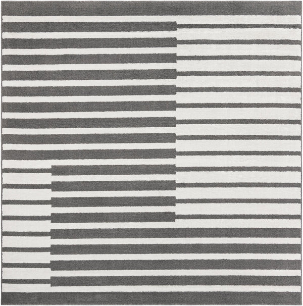 Copenhagen Edge Collection Area Rug -  Vesterbro Square Gray  lifestyle 65