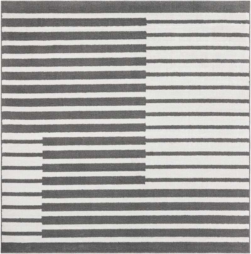 Copenhagen Edge Collection Area Rug -  Vesterbro Square Gray  lifestyle 65