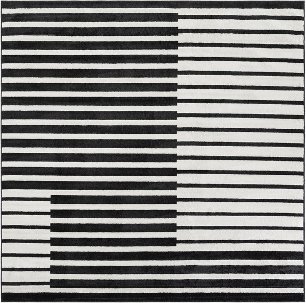 Copenhagen Edge Collection Area Rug -  Vesterbro Square Black  lifestyle 68