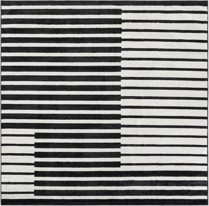 Copenhagen Edge Collection Area Rug -  Vesterbro Square Black  lifestyle 68