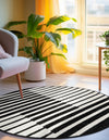 Copenhagen Edge Collection Area Rug -  Vesterbro Round Black  lifestyle 90