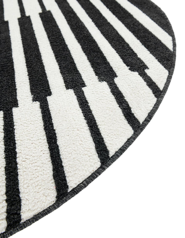 Copenhagen Edge Collection Area Rug -  Vesterbro Round Black  lifestyle 153