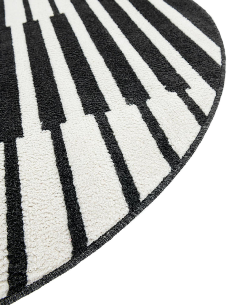 Copenhagen Edge Collection Area Rug -  Vesterbro Round Black  lifestyle 153