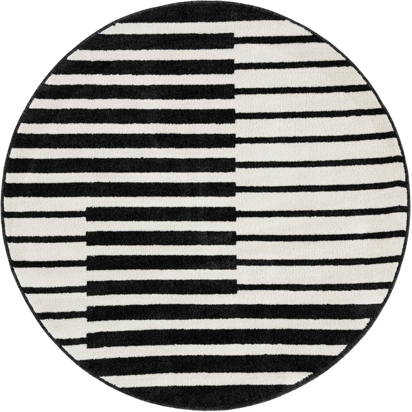 Copenhagen Edge Collection Area Rug -  Vesterbro Round Black  lifestyle 69