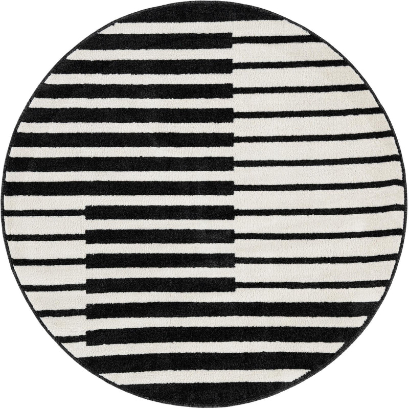 Copenhagen Edge Collection Area Rug -  Vesterbro Round Black  lifestyle 69