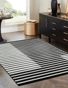 Copenhagen Edge Collection Area Rug -  Vesterbro Rectangle Black  lifestyle 9