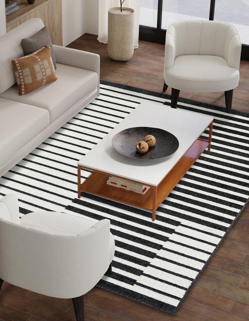 Copenhagen Edge Collection Area Rug -  Vesterbro Rectangle Black  lifestyle 12