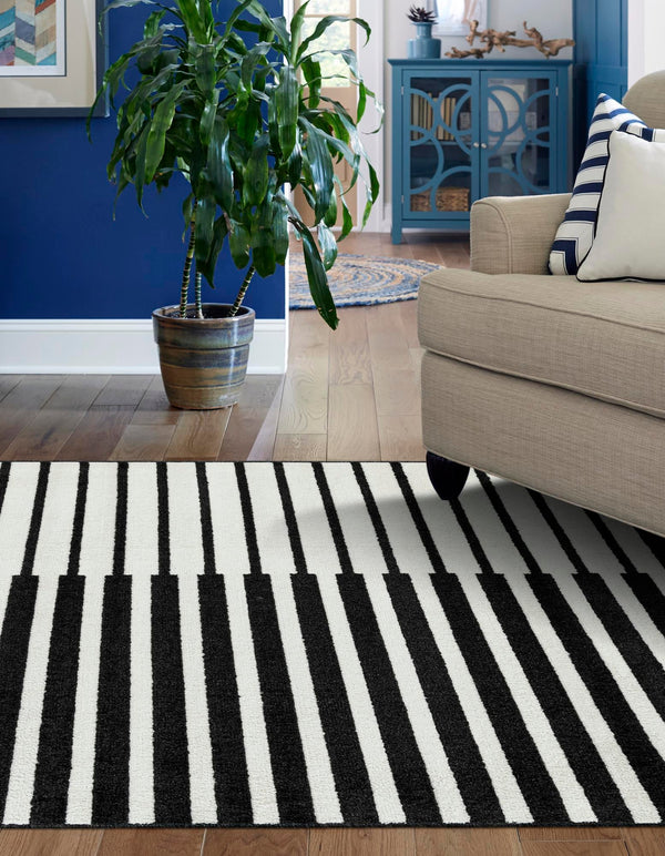 Copenhagen Edge Collection Area Rug -  Vesterbro Rectangle Black  lifestyle 15