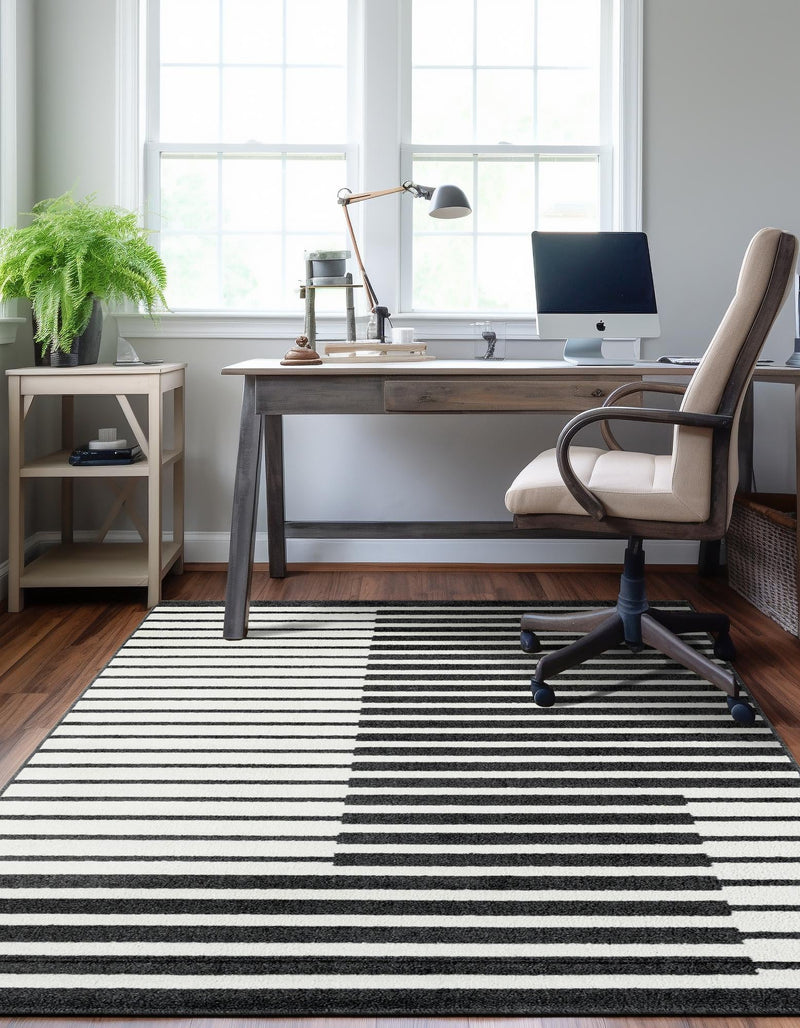 Copenhagen Edge Collection Area Rug -  Vesterbro Rectangle Black  lifestyle 27
