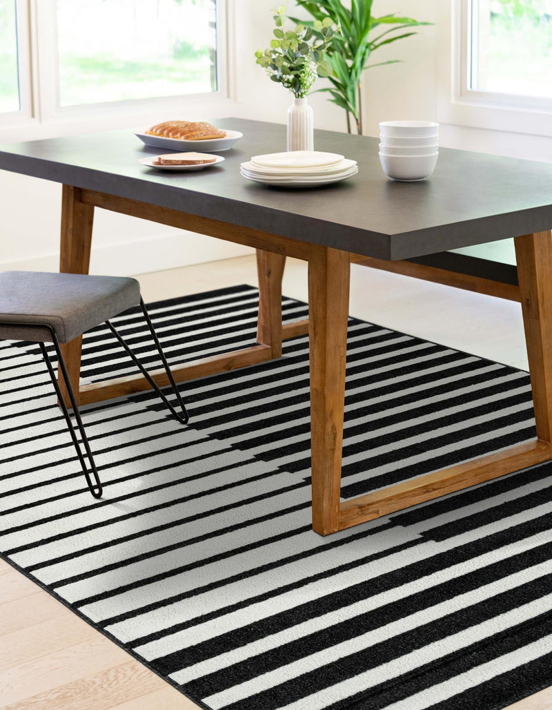 Copenhagen Edge Collection Area Rug -  Vesterbro Rectangle Black  lifestyle 30