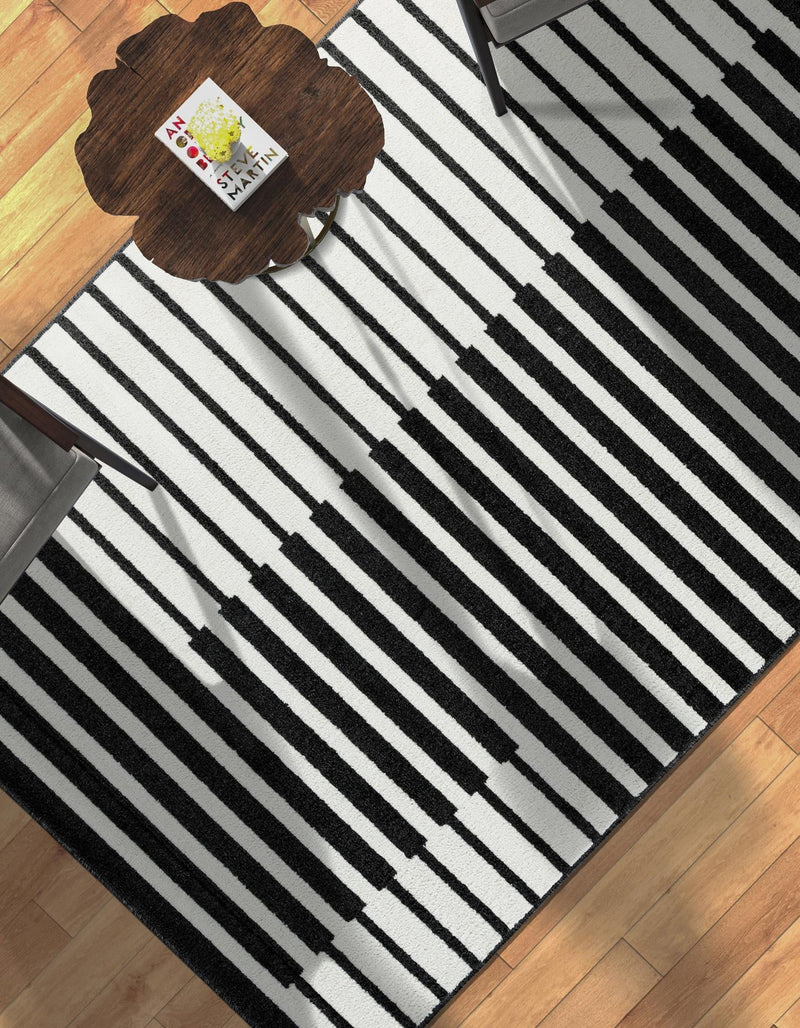 Copenhagen Edge Collection Area Rug -  Vesterbro Rectangle Black  lifestyle 33