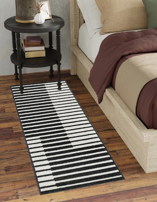 Copenhagen Edge Collection Area Rug -  Vesterbro Runner Black  lifestyle 77
