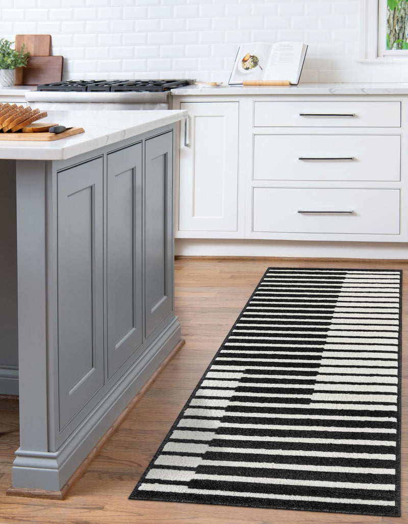 Copenhagen Edge Collection Area Rug -  Vesterbro Runner Black  lifestyle 98