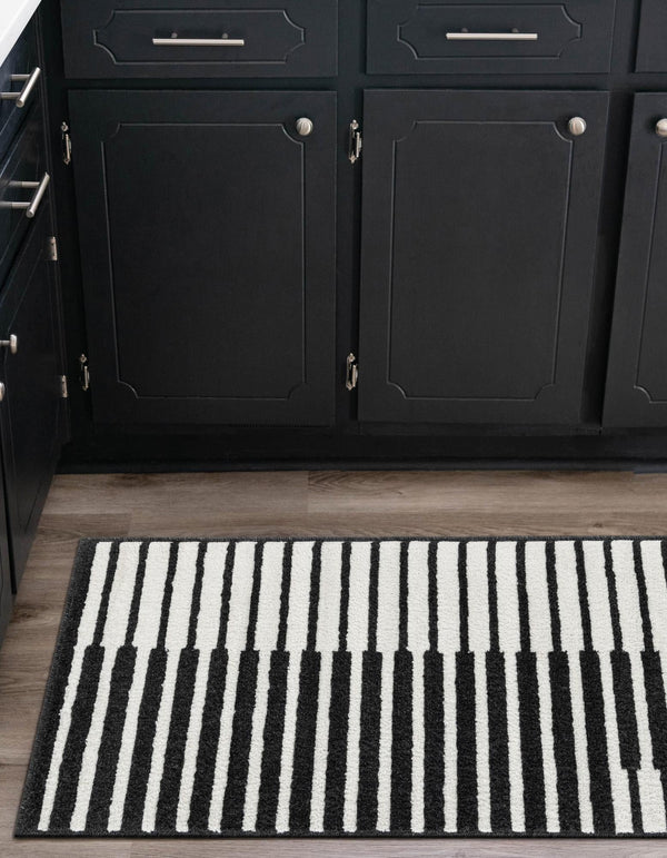 Copenhagen Edge Collection Area Rug -  Vesterbro Runner Black  lifestyle 125