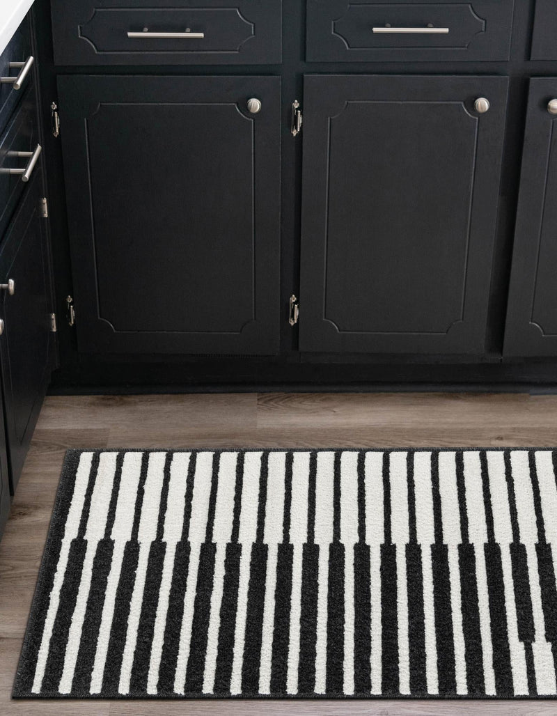 Copenhagen Edge Collection Area Rug -  Vesterbro Runner Black  lifestyle 125