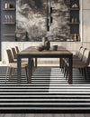 Copenhagen Edge Collection Area Rug -  Vesterbro Square Black  lifestyle 96