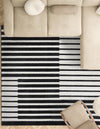 Copenhagen Edge Collection Area Rug -  Vesterbro Square Black  lifestyle 207