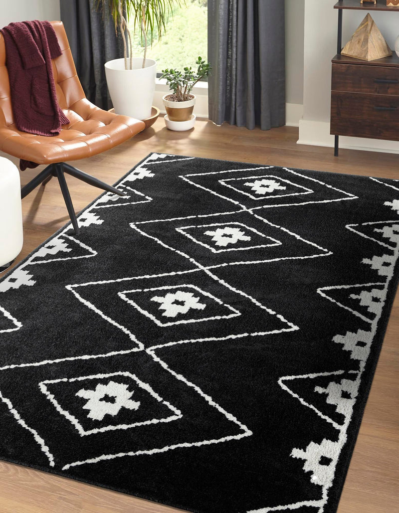 Copenhagen Edge Collection Area Rug -  Frederiksberg Rectangle Black  lifestyle 5