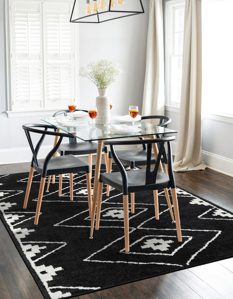 Copenhagen Edge Collection Area Rug -  Frederiksberg Rectangle Black  lifestyle 9