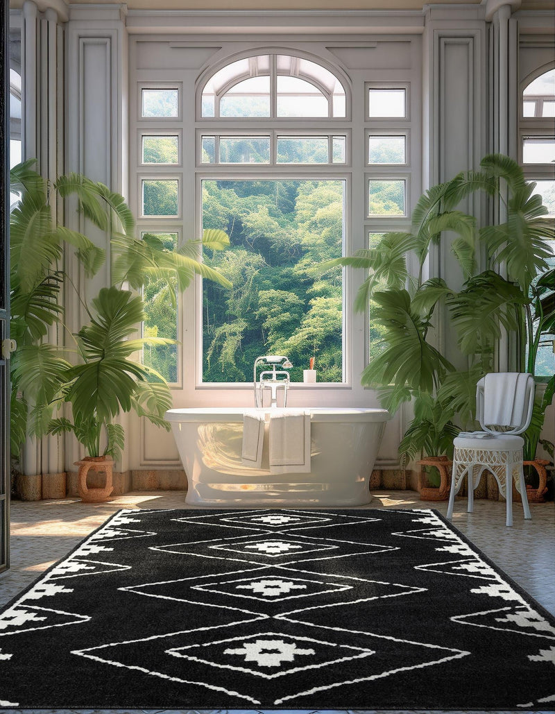 Copenhagen Edge Collection Area Rug -  Frederiksberg Rectangle Black  lifestyle 13