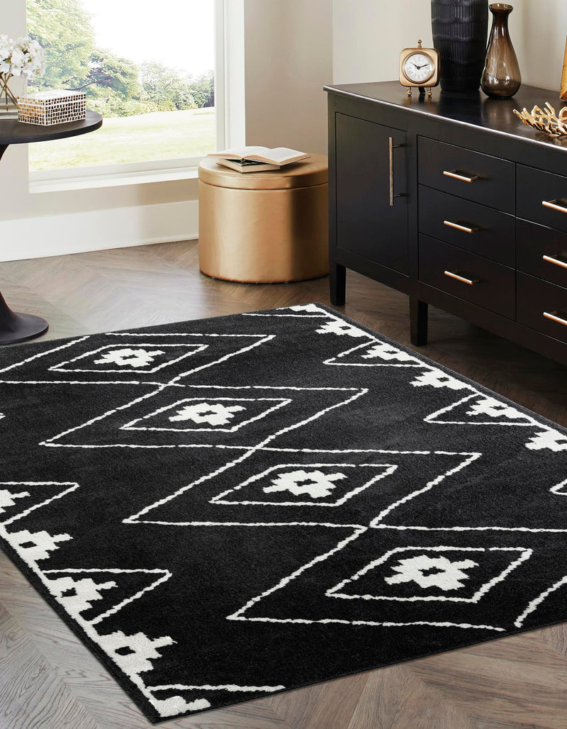 Copenhagen Edge Collection Area Rug -  Frederiksberg Rectangle Black  lifestyle 17