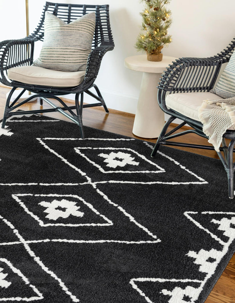 Copenhagen Edge Collection Area Rug -  Frederiksberg Rectangle Black  lifestyle 21