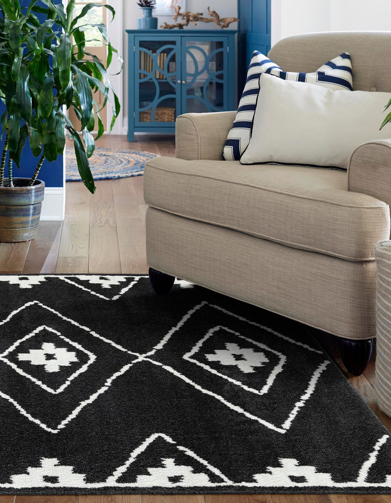 Copenhagen Edge Collection Area Rug -  Frederiksberg Rectangle Black  lifestyle 29