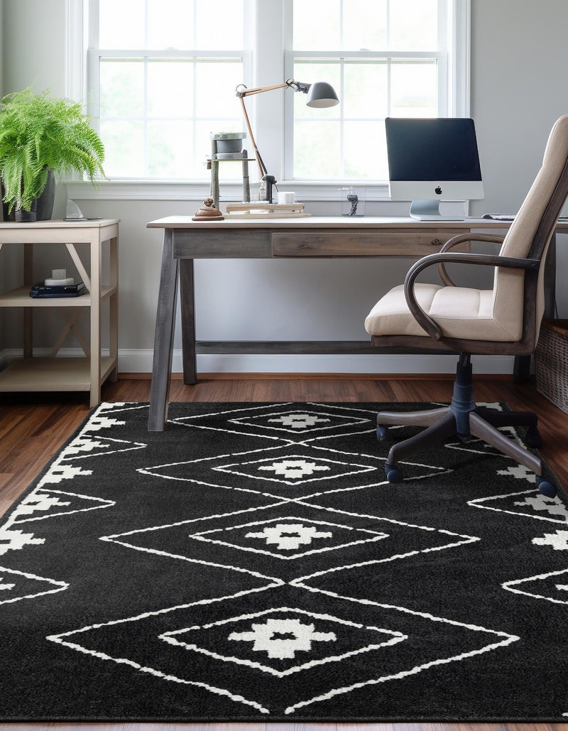 Copenhagen Edge Collection Area Rug -  Frederiksberg Rectangle Black  lifestyle 33