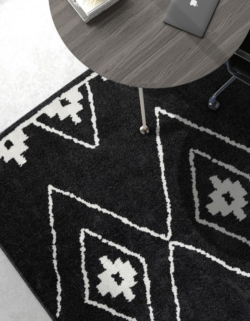 Copenhagen Edge Collection Area Rug -  Frederiksberg Rectangle Black  lifestyle 37
